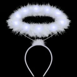 Spooktacular Creations Headwear White LED Angel Halo Headband Cosplay Kit Role Play Accessories