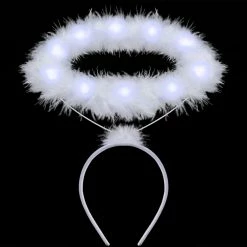 Spooktacular Creations Headwear White LED Angel Halo Headband Cosplay Kit Role Play Accessories, 3 Pack