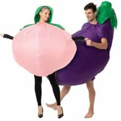Spooktacular Creations Peach And Eggplant Couple Inflatable Costume - Adult Matching Costumes