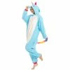 Spooktacular Creations Animal Costumes Blue Unicorn Pajamas Onesie - Adult