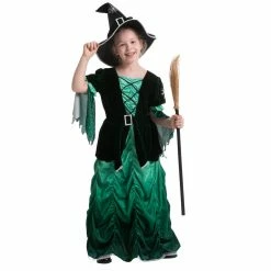 Spooktacular Creations Wicked Green Witch Costume Cosplay - Child
