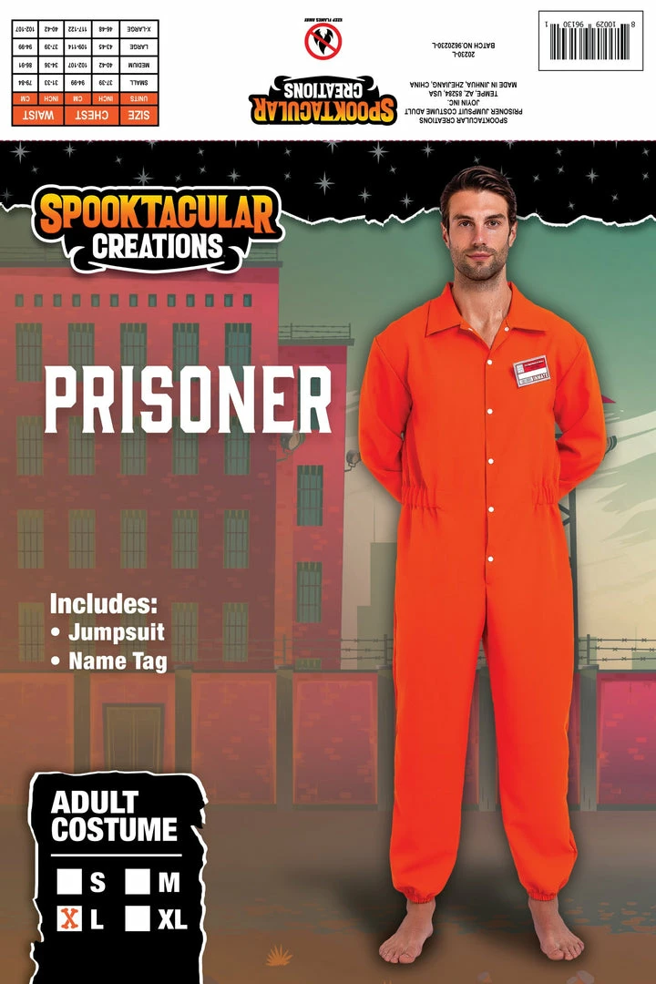 Spooktacular Creations Adult Costumes Cosplay Costume Prisoner Jumpsuit Orange Prison Escaped Inmate Jailbird Coverall Costume With Name Tag 4 Spooktacular Creations Adult Costumes Cosplay Costume Prisoner Jumpsuit Orange Prison Escaped Inmate Jailbird Coverall Costume With Name Tag