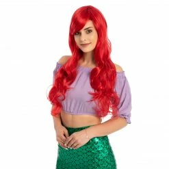 Spooktacular Creations Women Long Red Curly Wig Cosplay Role Play- Adult