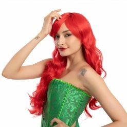 Spooktacular Creations Women Long Red Curly Wig Cosplay Role Play- Adult