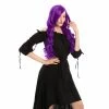 Spooktacular Creations Women Long Purple Curly Wig Cosplay Kit - Adult Wigs