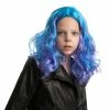 Spooktacular Creations Girl Long Blue Curly Wig For Cosplay- Child Wigs