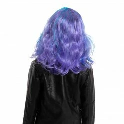 Spooktacular Creations Girl Long Blue Curly Wig For Cosplay- Child Wigs
