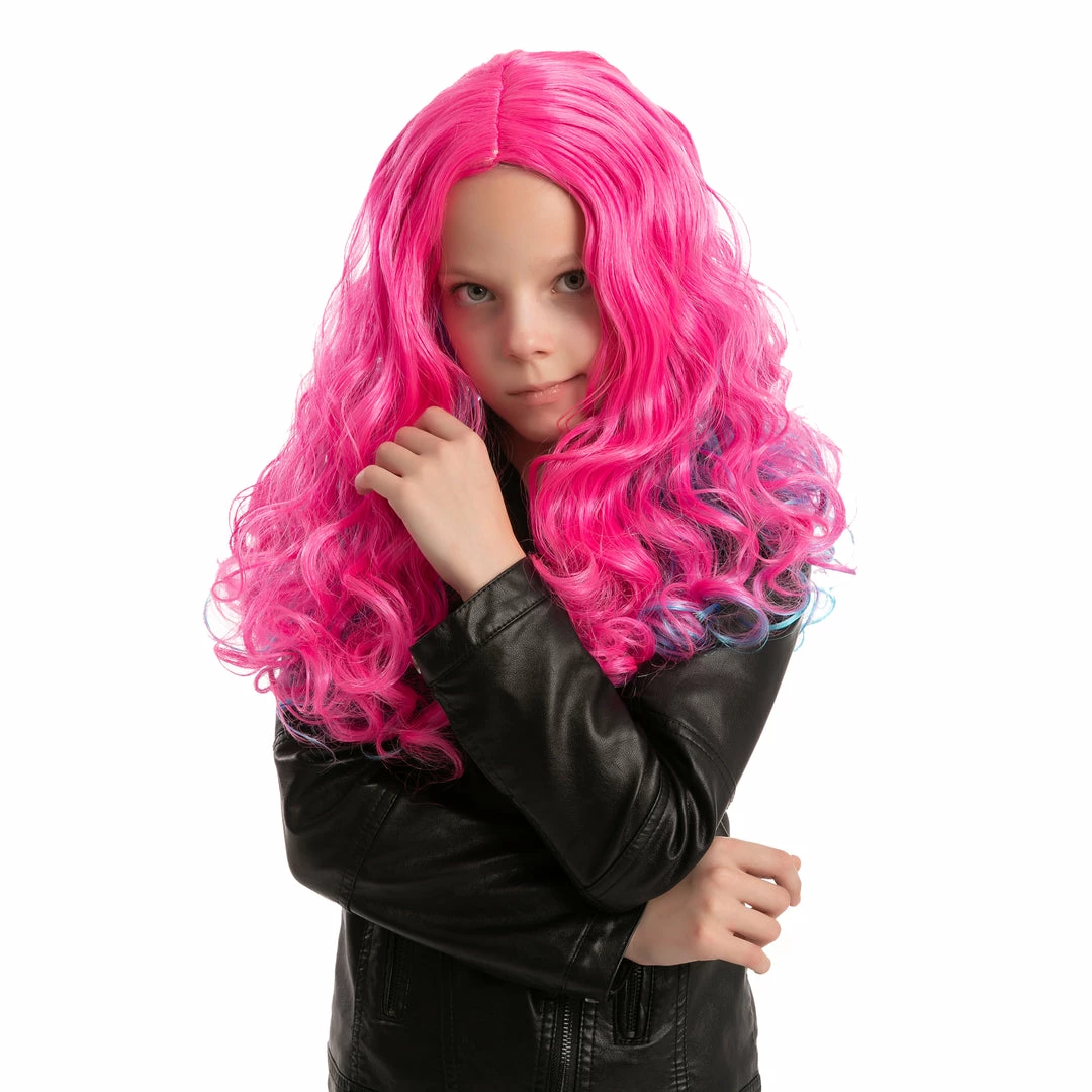Spooktacular Creations Girl Long Pink Curly Wig For Cosplay- Child Wigs 3 Spooktacular Creations Girl Long Pink Curly Wig For Cosplay- Child Wigs