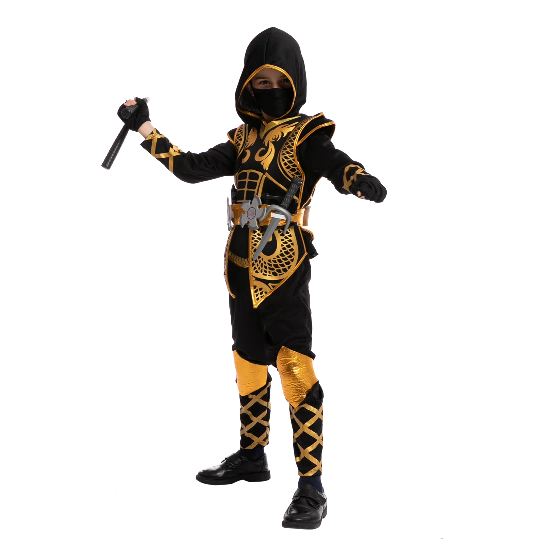 Spooktacular Creations Golden Ninja Costume For Role Play Cosplay- Child 3 Spooktacular Creations Golden Ninja Costume For Role Play Cosplay- Child