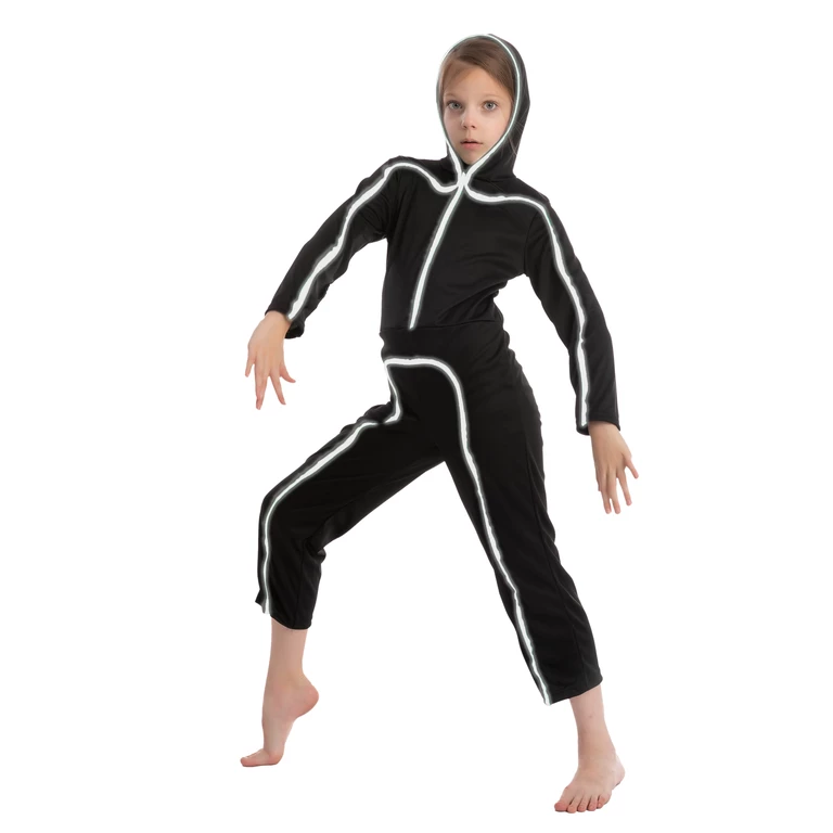Spooktacular Creations Classic Costumes LED Stickman Costume LED Stick Figure Costume - Child 4 Spooktacular Creations Classic Costumes LED Stickman Costume LED Stick Figure Costume - Child