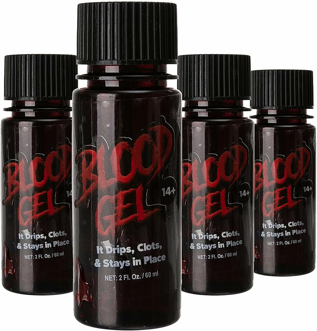 Spooktacular Creations 2oz Fake Vampire Blood Gel Cosplay Makeup, 4 Packs 3 Spooktacular Creations 2oz Fake Vampire Blood Gel Cosplay Makeup, 4 Packs