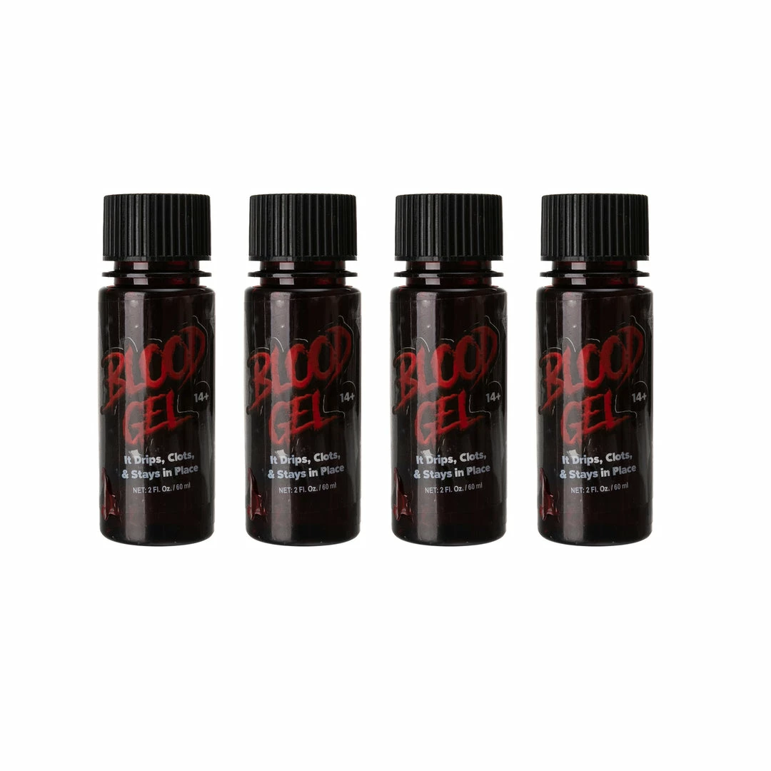 Spooktacular Creations 2oz Fake Vampire Blood Gel Cosplay Makeup, 4 Packs 4 Spooktacular Creations 2oz Fake Vampire Blood Gel Cosplay Makeup, 4 Packs