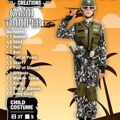 Spooktacular Creations Camo Trooper Costume For Role Play Cosplay- Child