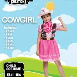 Spooktacular Creations Child Costumes Pink Cowgirl Costume For Role Play Cosplay- Girls