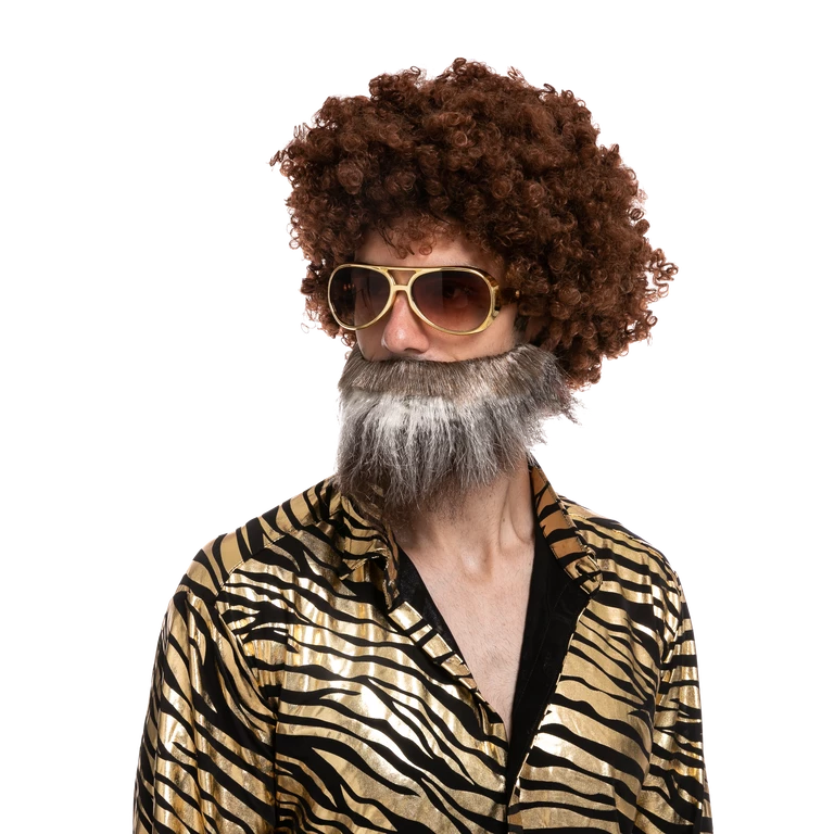Spooktacular Creations Brown Afro Wig With Beard - Adult Adult Costumes 3 Spooktacular Creations Brown Afro Wig With Beard - Adult Adult Costumes