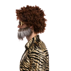 Spooktacular Creations Brown Afro Wig With Beard - Adult Adult Costumes