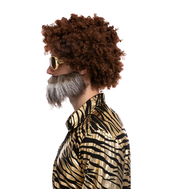 Spooktacular Creations Brown Afro Wig With Beard - Adult Adult Costumes 4 Spooktacular Creations Brown Afro Wig With Beard - Adult Adult Costumes