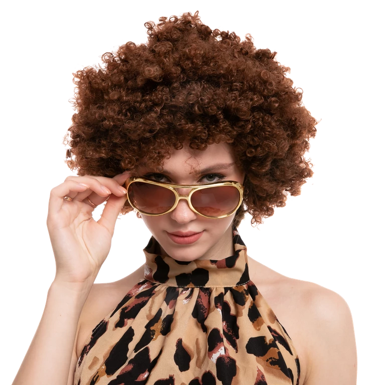 Spooktacular Creations Brown Afro Wig With Beard - Adult Adult Costumes 6 Spooktacular Creations Brown Afro Wig With Beard - Adult Adult Costumes