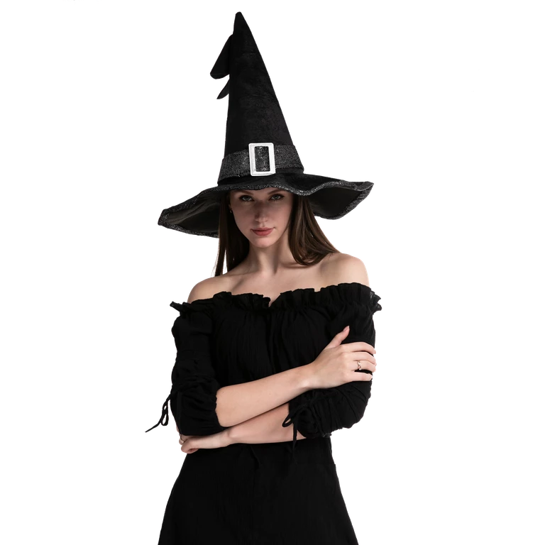 Spooktacular Creations Adult Costumes Velvet Black Witch's Hat Cosplay Accessory - Adult 3 Spooktacular Creations Adult Costumes Velvet Black Witch's Hat Cosplay Accessory - Adult