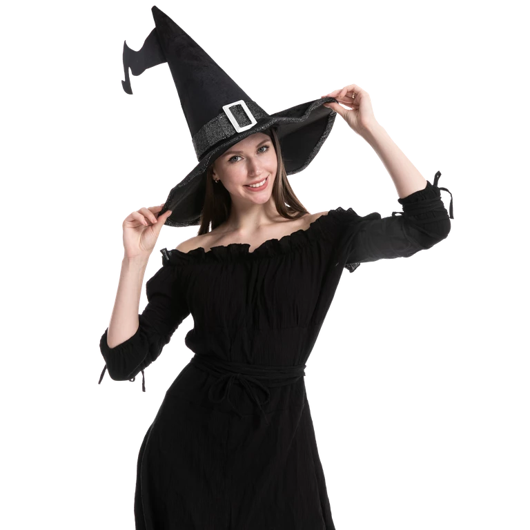 Spooktacular Creations Adult Costumes Velvet Black Witch's Hat Cosplay Accessory - Adult 4 Spooktacular Creations Adult Costumes Velvet Black Witch's Hat Cosplay Accessory - Adult
