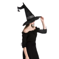 Spooktacular Creations Adult Costumes Velvet Black Witch's Hat Cosplay Accessory - Adult 8 Spooktacular Creations Adult Costumes Velvet Black Witch's Hat Cosplay Accessory - Adult