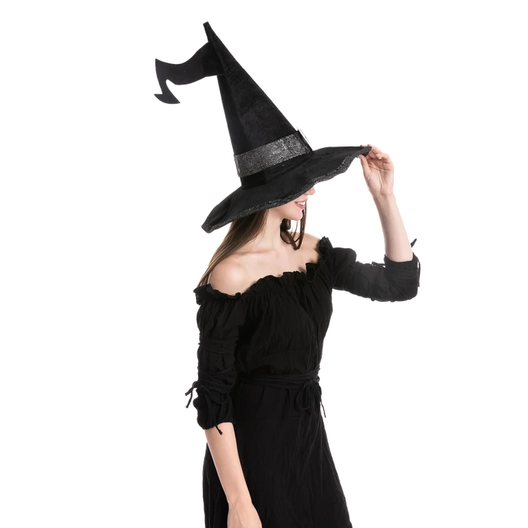 Spooktacular Creations Adult Costumes Velvet Black Witch's Hat Cosplay Accessory - Adult 5 Spooktacular Creations Adult Costumes Velvet Black Witch's Hat Cosplay Accessory - Adult