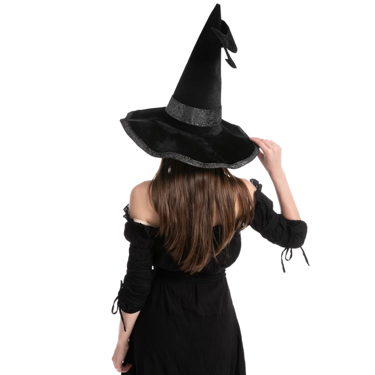 Spooktacular Creations Adult Costumes Velvet Black Witch's Hat Cosplay Accessory - Adult 6 Spooktacular Creations Adult Costumes Velvet Black Witch's Hat Cosplay Accessory - Adult