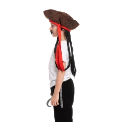 Spooktacular Creations Headwear Pirate Hat With Hook & Mustache Cosplay Kit - Child