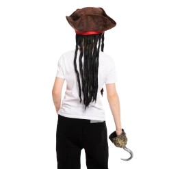 Spooktacular Creations Headwear Pirate Hat With Hook & Mustache Cosplay Kit - Child