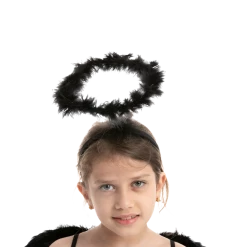 Spooktacular Creations Accessories Black Angel Wings & Halo Headband With Wand - Child