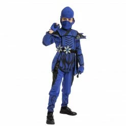 Spooktacular Creations Classic Costumes Blue Ninja Warrior Costume Cosplay- Child