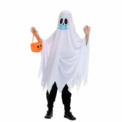 Spooktacular Creations Ghost Costume With Mask & Pumpkin Bucket Cosplay- Child 7 Spooktacular Creations Ghost Costume With Mask & Pumpkin Bucket Cosplay- Child