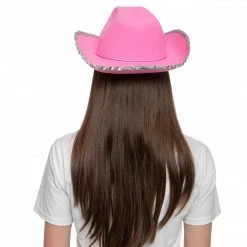 Spooktacular Creations Headwear LED Pink Cowboy Hat With 3 Bandanas For Cosplay