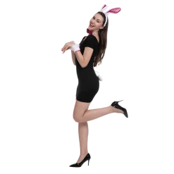 Spooktacular Creations Headwear White Bunny With Sequins Cosplay Accessories Set