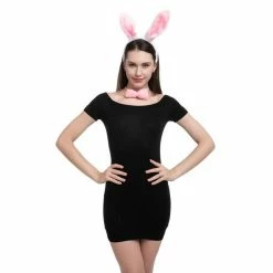 Spooktacular Creations White Bunny Cosplay Accessories Set, 3 Pack Headwear