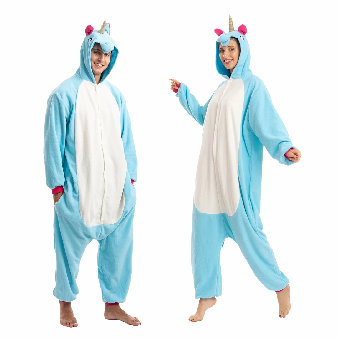Spooktacular Creations Animal Costumes Blue Unicorn Pajamas Onesie - Adult 4 Spooktacular Creations Animal Costumes Blue Unicorn Pajamas Onesie - Adult