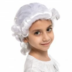 Spooktacular Creations Wigs White Colonial George Washington Wig For Role Play Cosplay - Child
