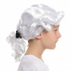 Spooktacular Creations Wigs White Colonial George Washington Wig For Role Play Cosplay - Child