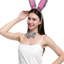 Spooktacular Creations Grey Bunny Cosplay Accessories Set, 3 Pack