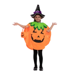 Spooktacular Creations Child Costumes Pumpkin Costume With Witch Hat & Basket - Child