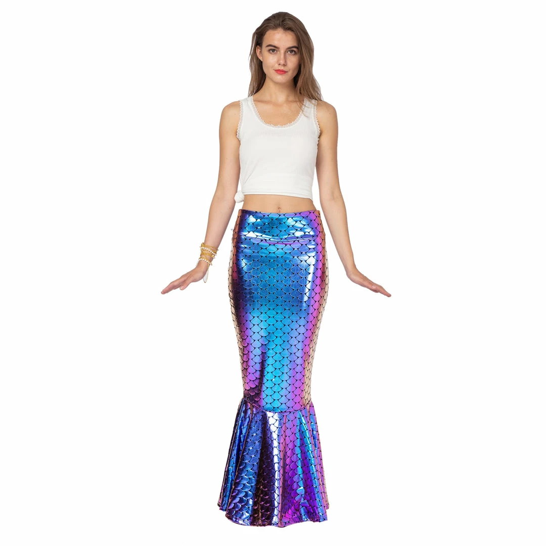 Spooktacular Creations Adult Costumes Metallic Hologram Shiny Mermaid Skirt Costume Cosplay - Adult 3 Spooktacular Creations Adult Costumes Metallic Hologram Shiny Mermaid Skirt Costume Cosplay - Adult