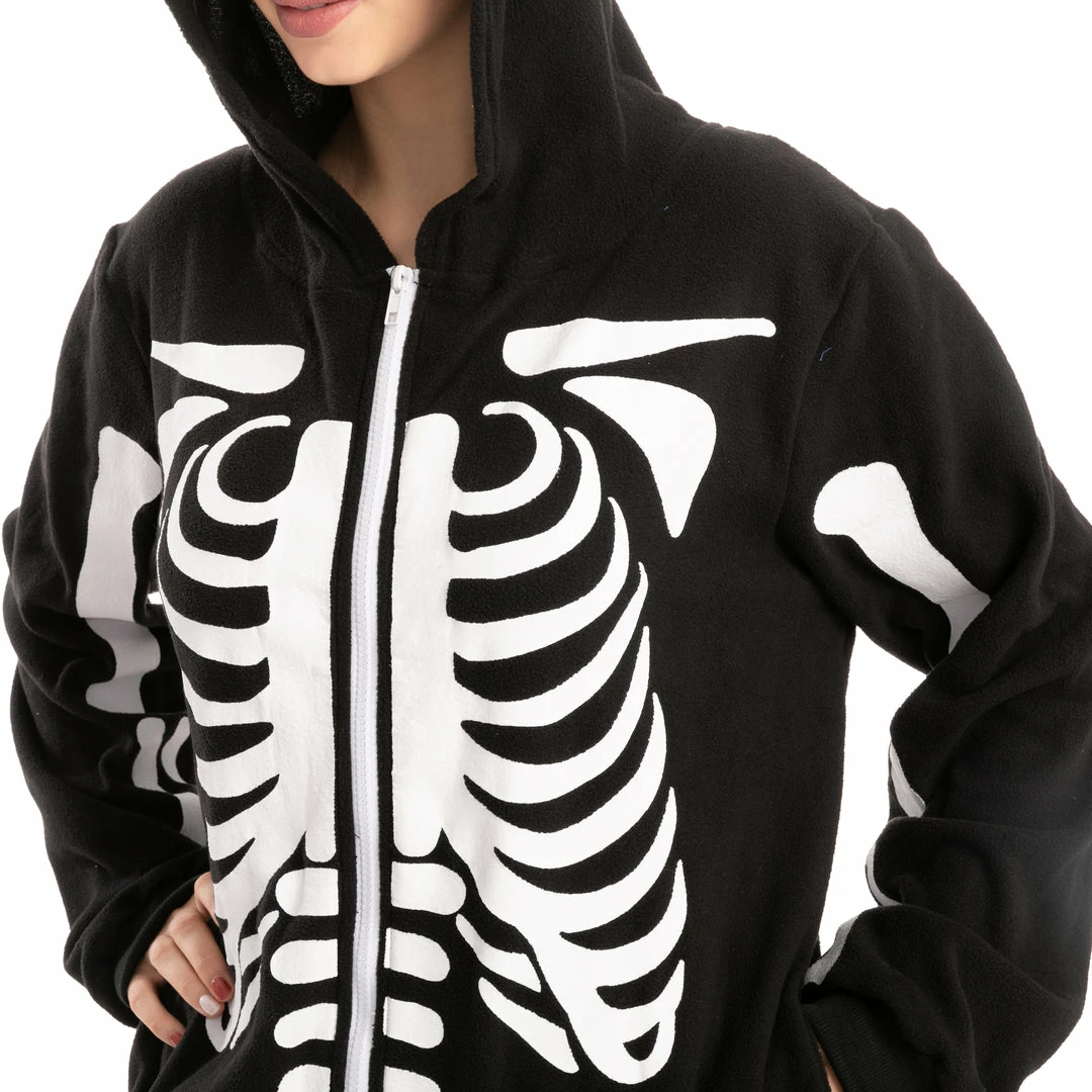 Spooktacular Creations Skeleton Plush Pajamas Onesie - Adult Skeleton/ Day Of The Dead 8 Spooktacular Creations Skeleton Plush Pajamas Onesie - Adult Skeleton/ Day Of The Dead