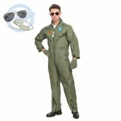 Spooktacular Creations Military Fighter Pilot Costume With Accessories - Adult Classic Costumes