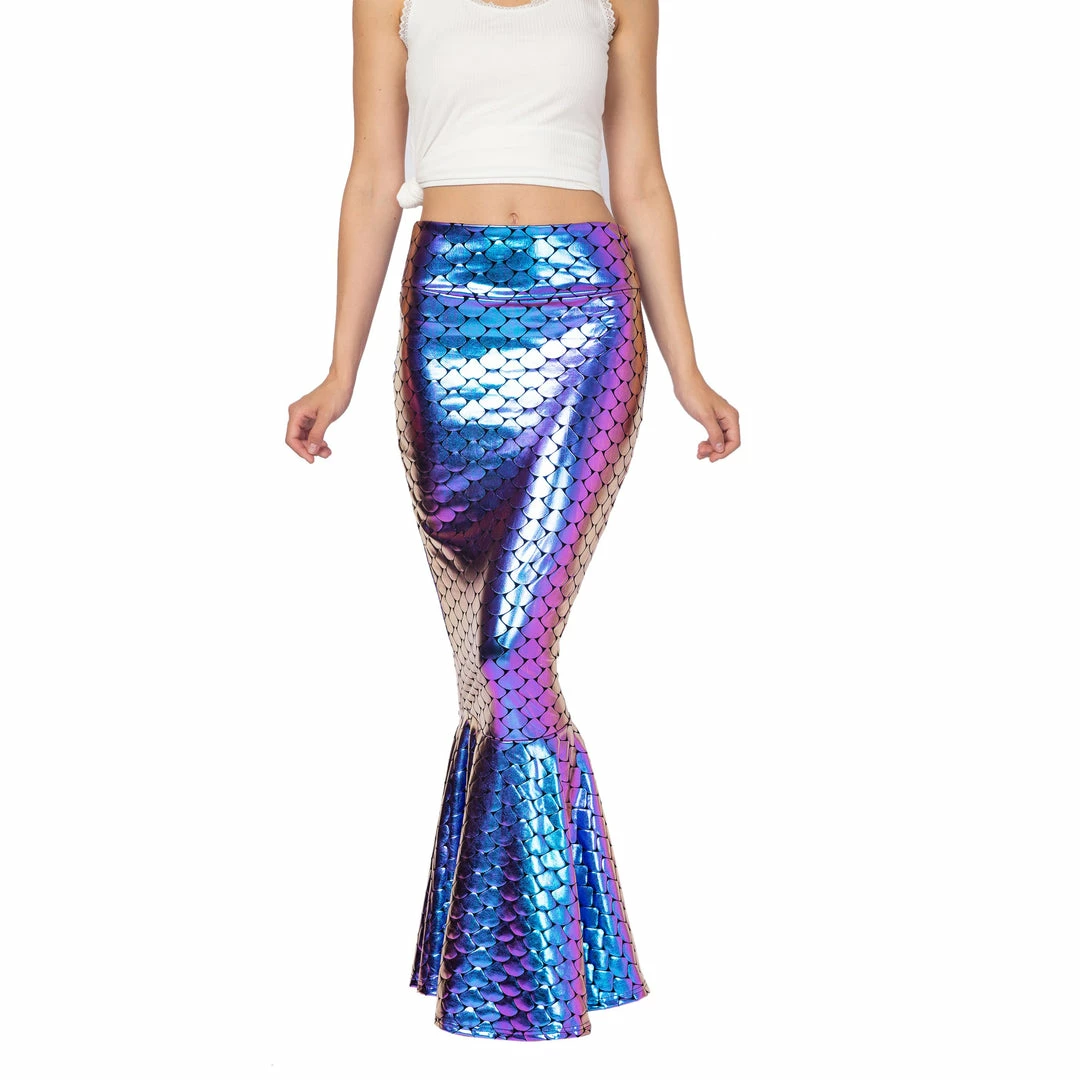 Spooktacular Creations Adult Costumes Metallic Hologram Shiny Mermaid Skirt Costume Cosplay - Adult 4 Spooktacular Creations Adult Costumes Metallic Hologram Shiny Mermaid Skirt Costume Cosplay - Adult