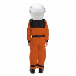 Spooktacular Creations Child Costumes Orange Astronaut NASA Pilot Costume With Movable Space Visor Helmet Cosplay - Child