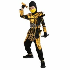 Spooktacular Creations Gold Ninja Costume For Role Play Cosplay - Child 9 Spooktacular Creations Gold Ninja Costume For Role Play Cosplay - Child