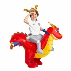 Spooktacular Creations Inflatable Ride-On Fire Dragon Costume - Child Animal Costumes