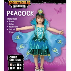 Spooktacular Creations Animal Costumes Peacock Dress With Feather Wings And Headband For Girls Cosplay