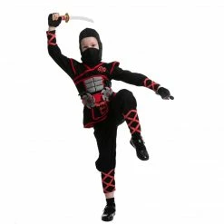 Spooktacular Creations Red Ninja Costume For Girls Cosplay - Child Classic Costumes