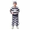 Spooktacular Creations Prisoner Jail Cosplay Costume With Tattoo Sleeve And Toy Handcuffs For Kids